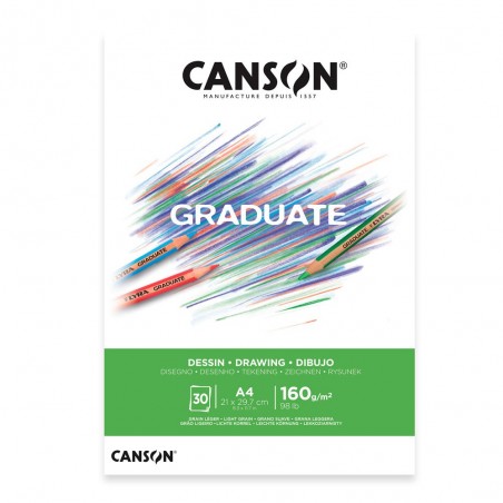 BLOC CANSON GRADUATE DIBUJO A4 30H. 160GRS.