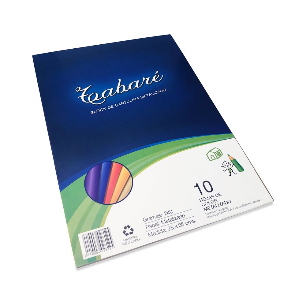 BLOC TABARE METALIZADO 25X35 10H.